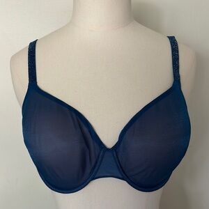 Victoria’s Secret Lined Perfect Coverage Bra Shimmer Blue Convertible Straps